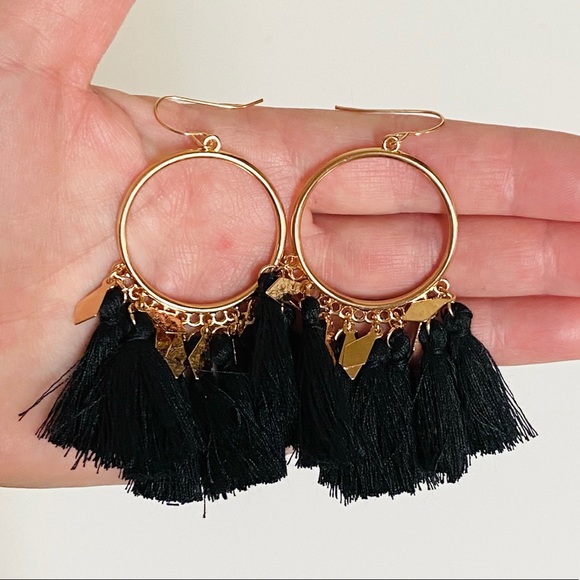 Set Of 3 Tassel Charm Boho Earrings - Picture 7 of 12